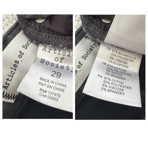 Articles Of Society High Waist Straight Leg Stretch Denim Jeans Gray 29 - Picture 16 of 16